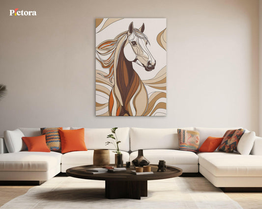 Horses Canvas Painting (A008).