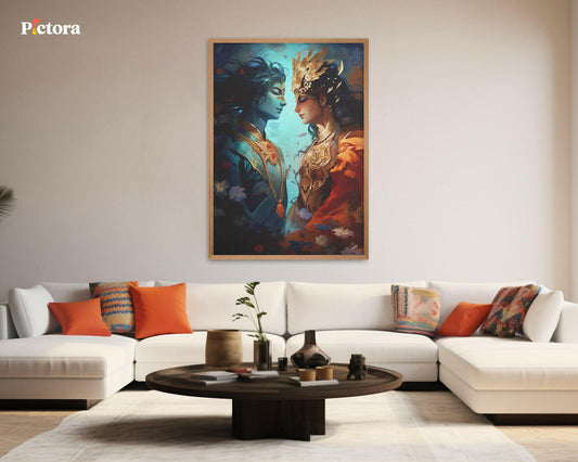 Radha Krishna Canvas Painting (A010).