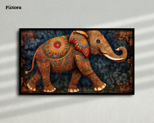 Royal Elephant Canvas Painting (A017).