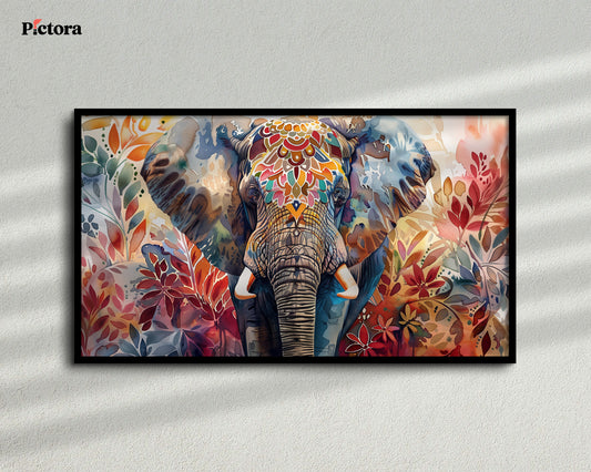 Royal Elephant Canvas Painting (A019).