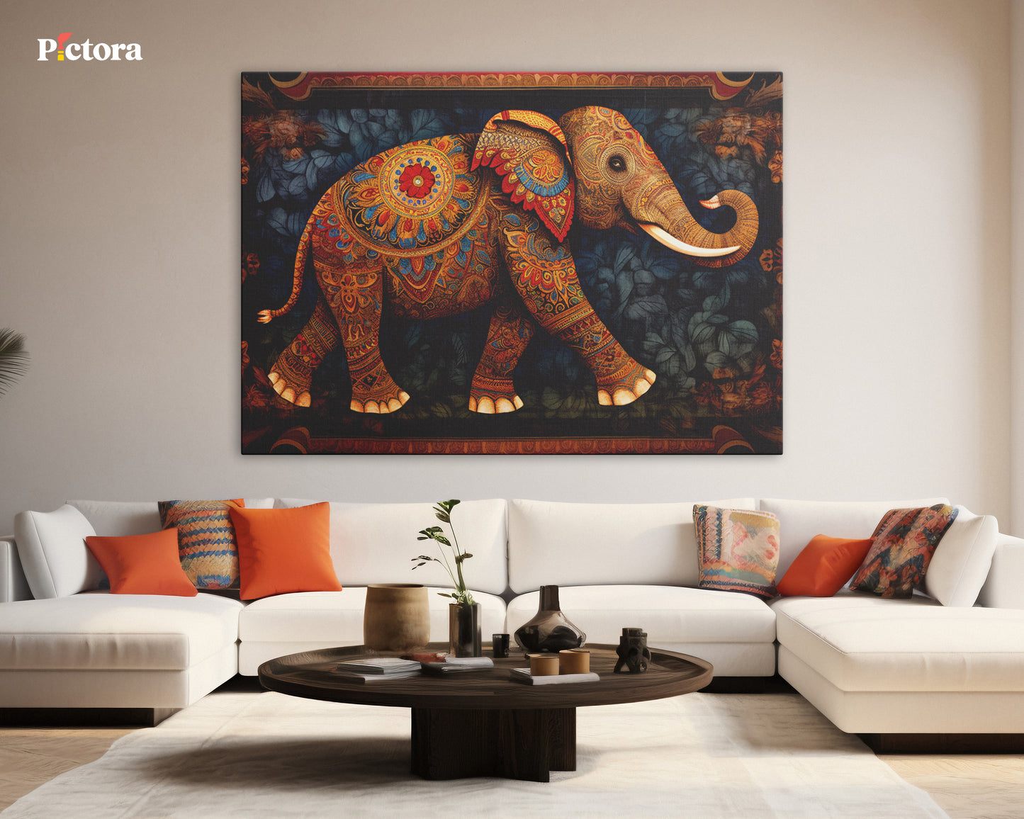 Royal Elephant Canvas Painting (A017).