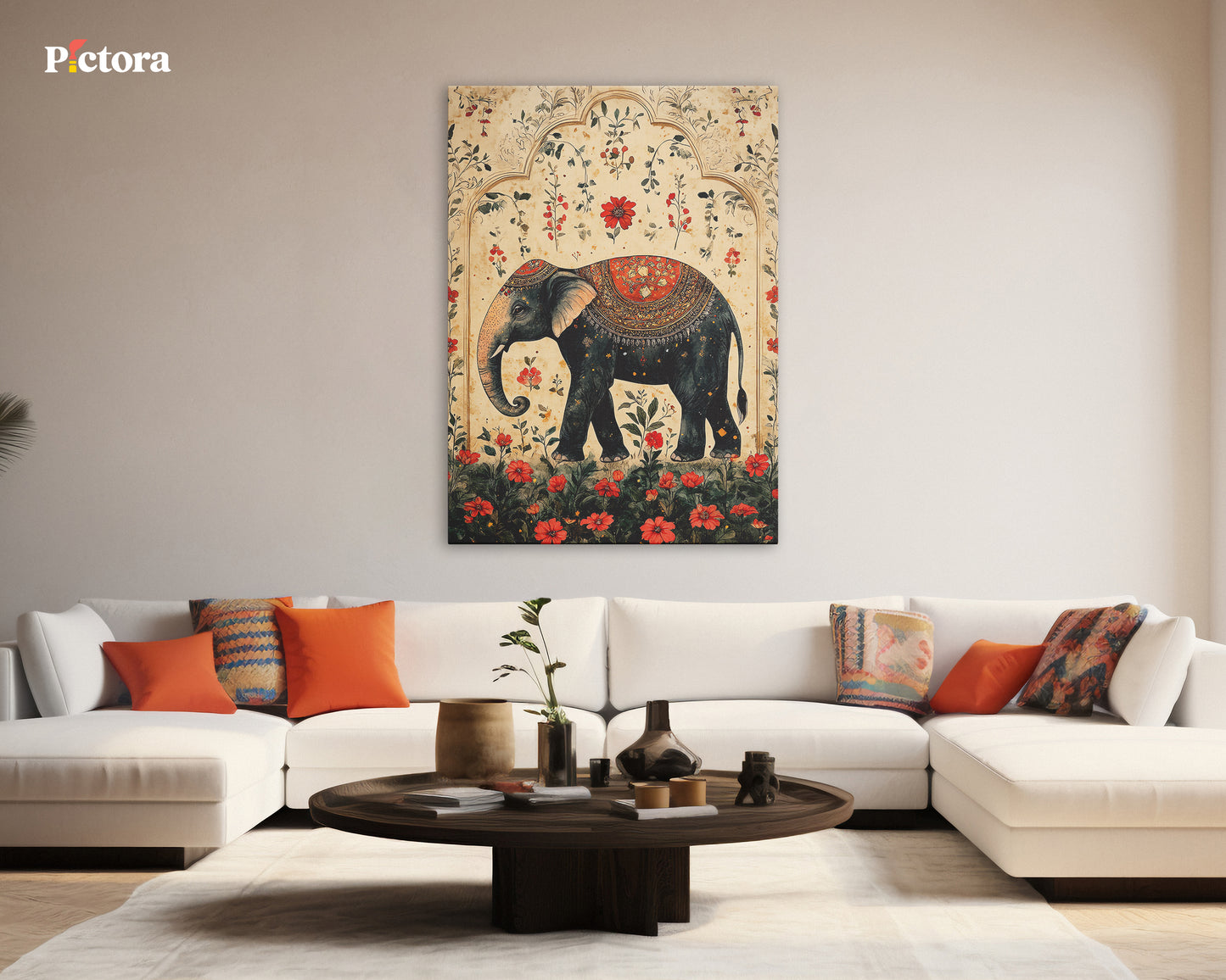 Royal Elephant Canvas Painting (A015).