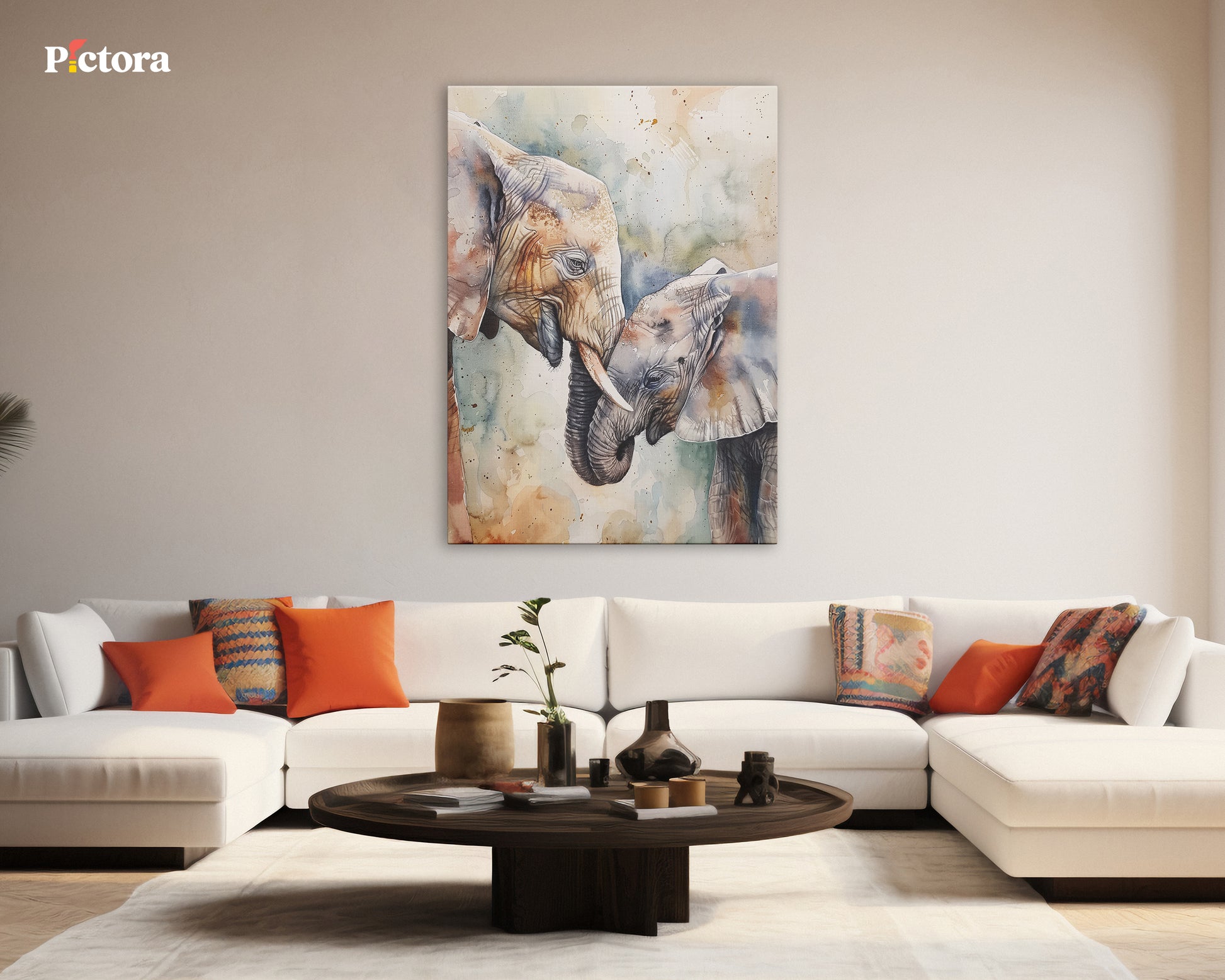 Royal Elephant Canvas Painting (A020).
