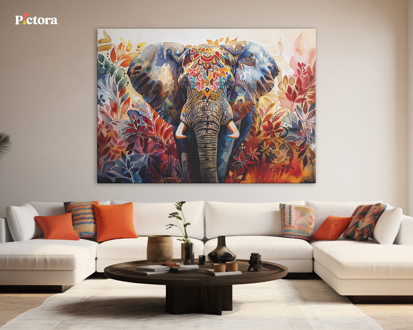 Royal Elephant Canvas Painting (A019).