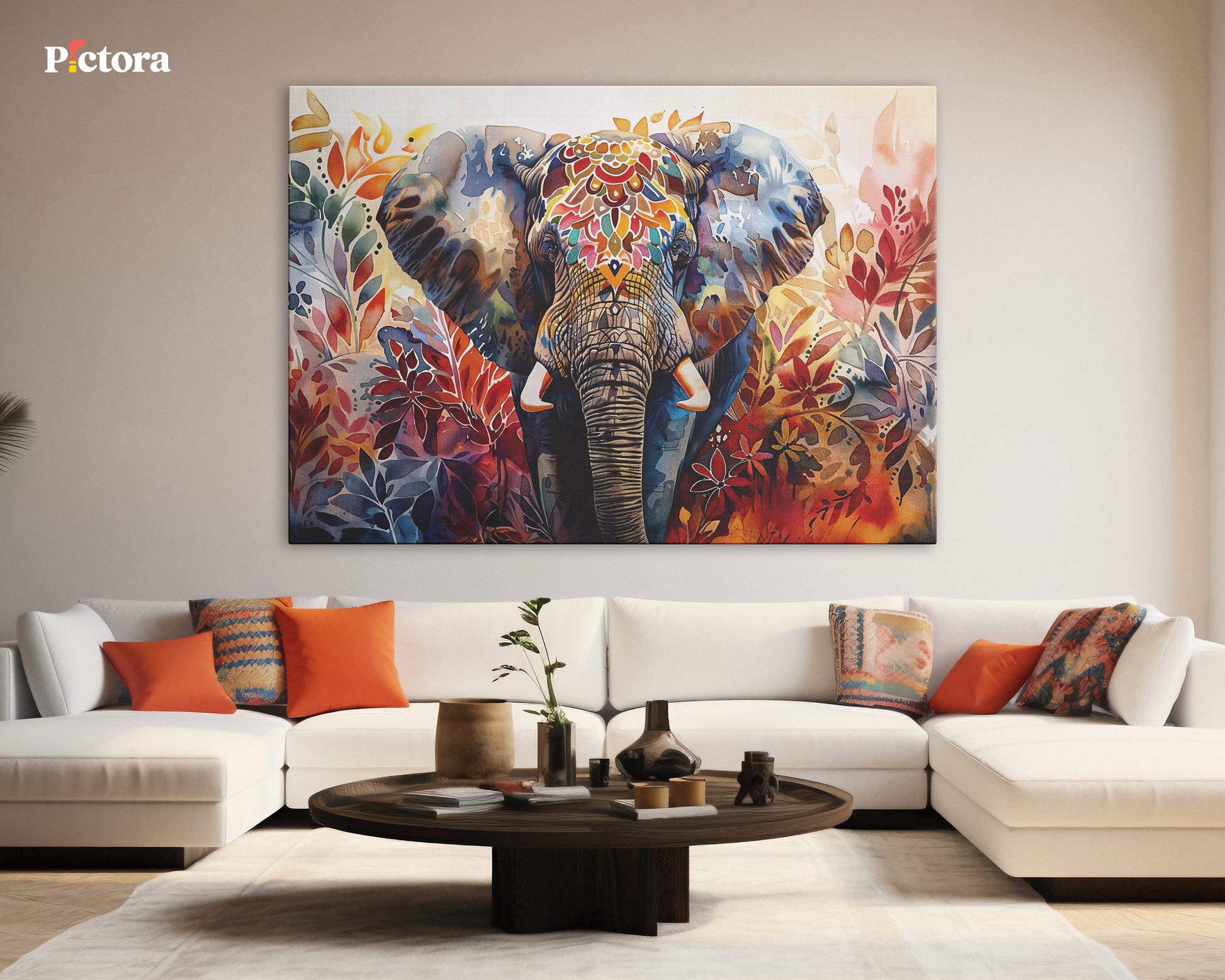 Royal Elephant Canvas Painting (A019).