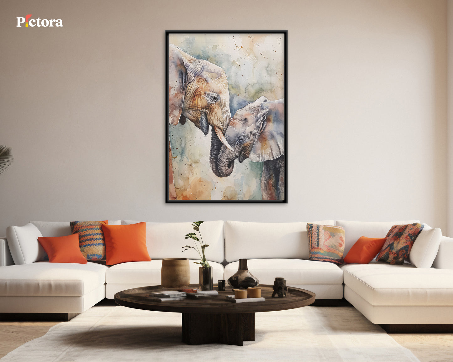 Royal Elephant Canvas Painting (A020).
