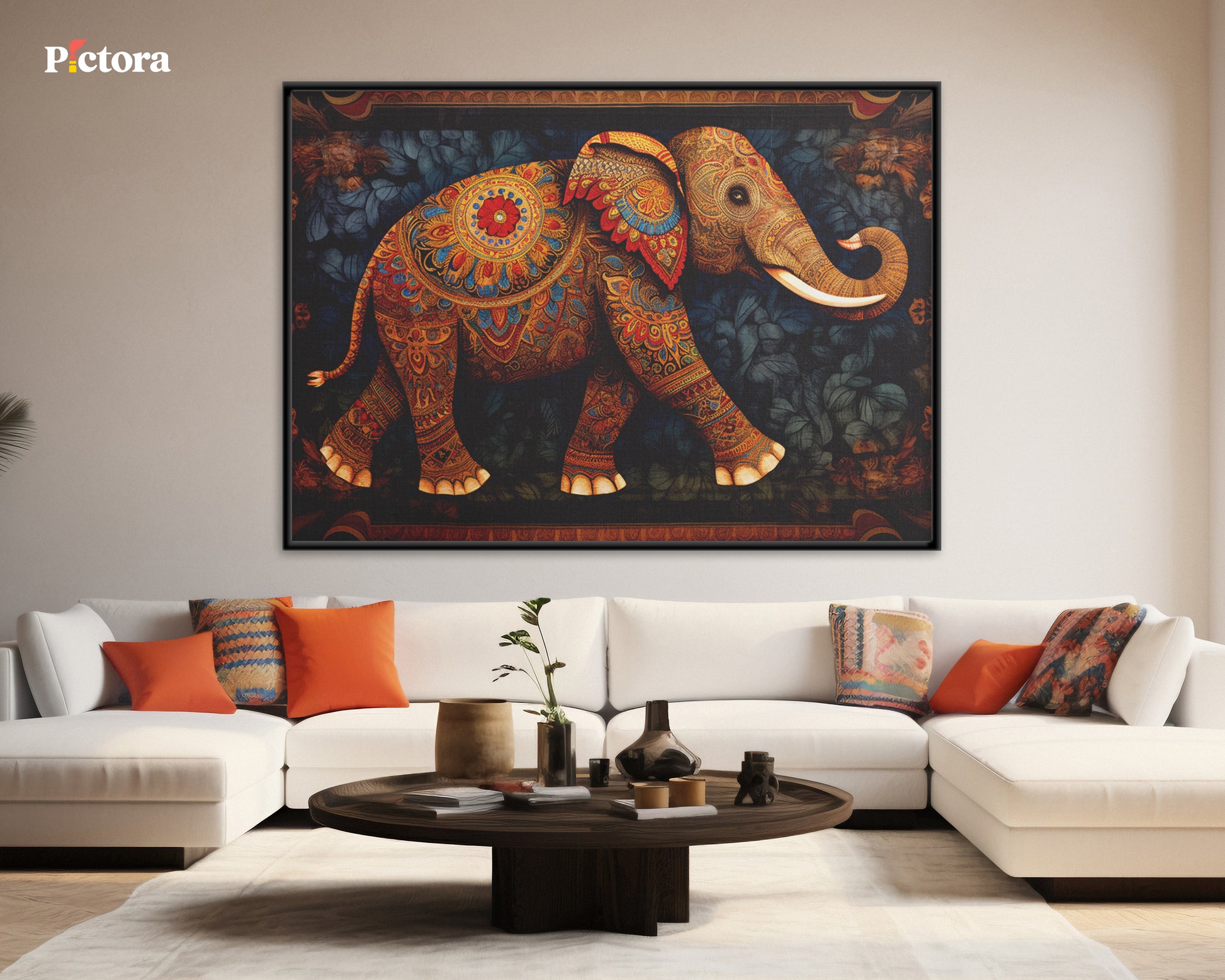 Royal Elephant Canvas Painting (A017).