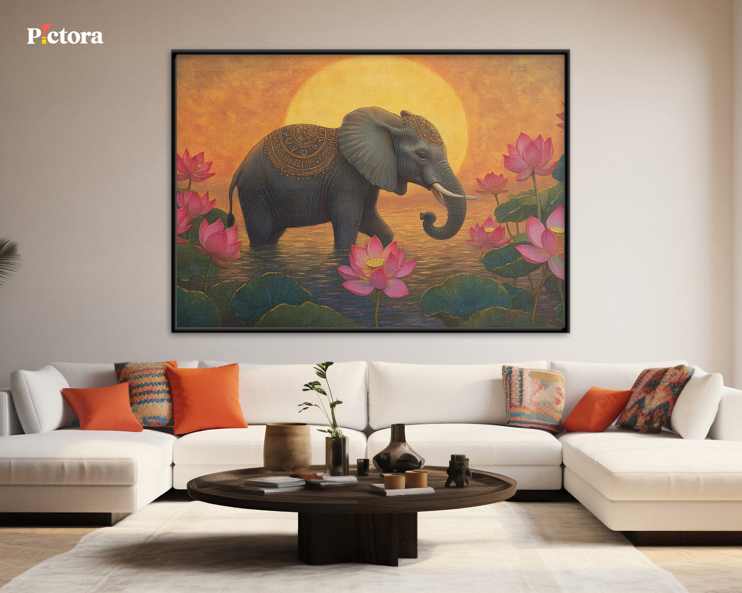 Royal Elephant Canvas Painting (A018).