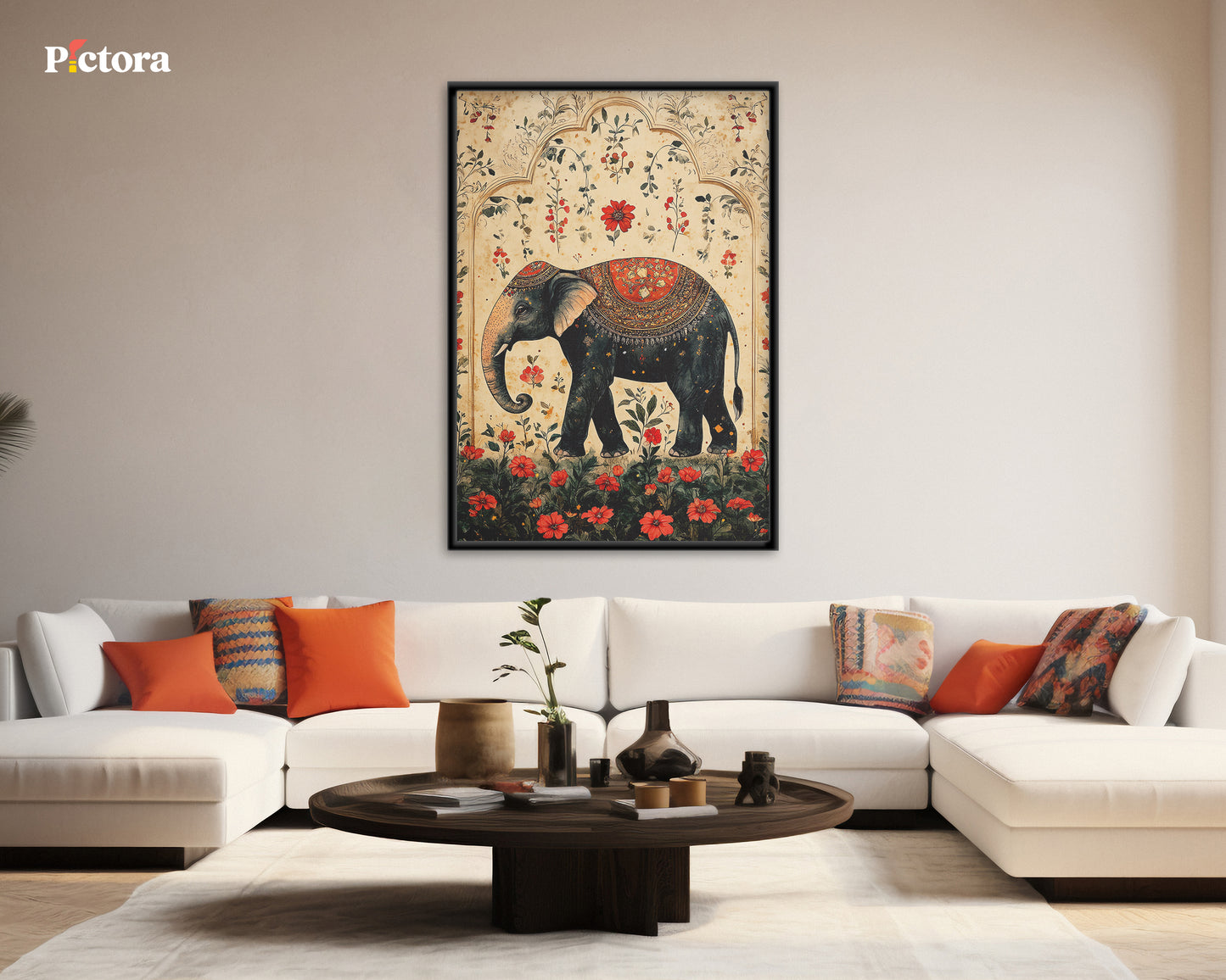 Royal Elephant Canvas Painting (A015).