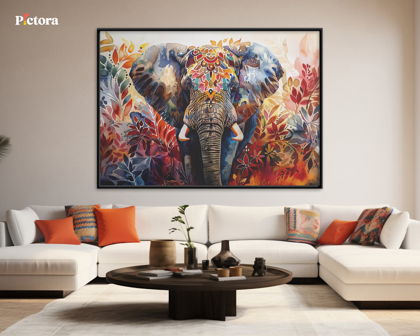 Royal Elephant Canvas Painting (A019).