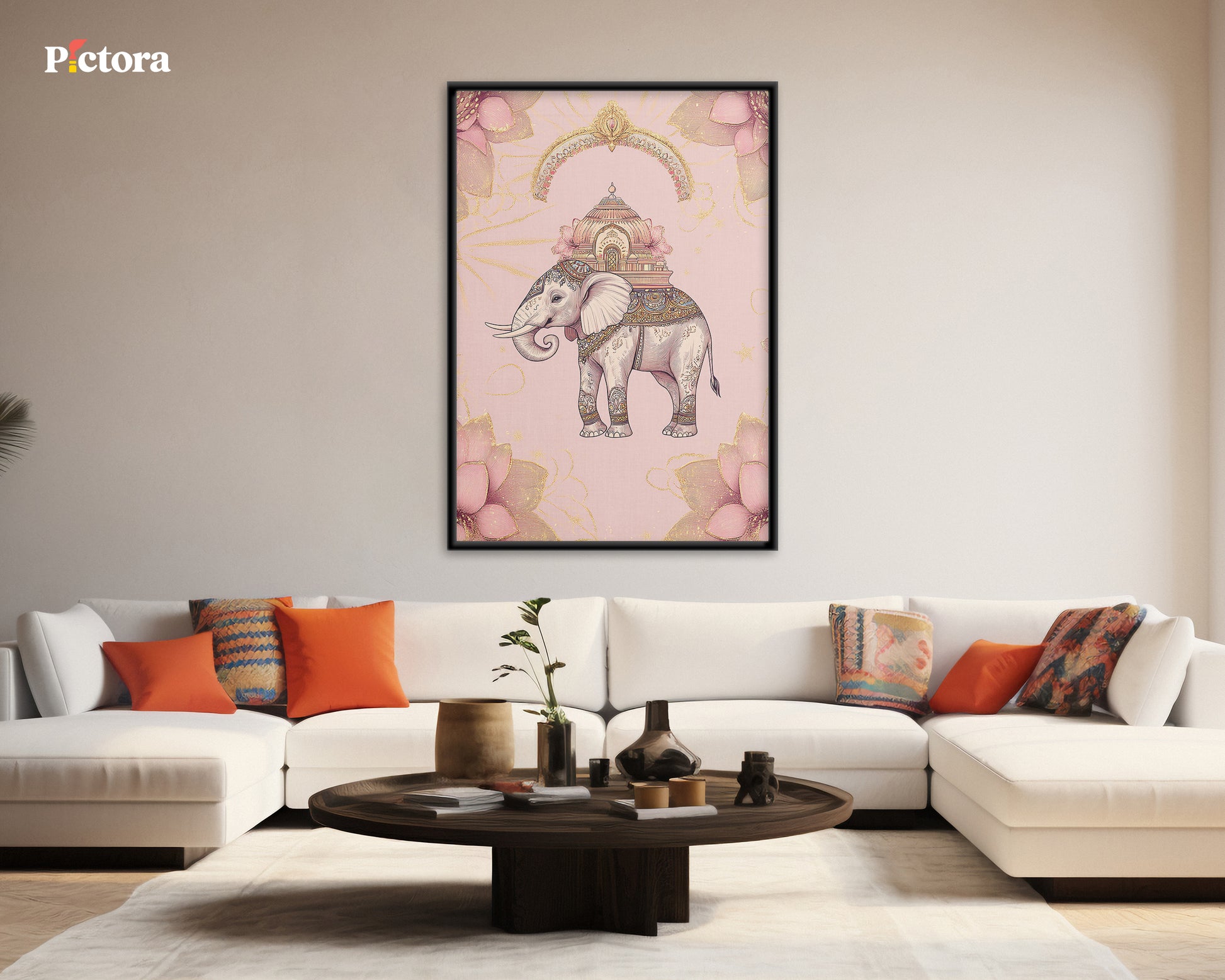 Royal Elephant Canvas Painting (A016).