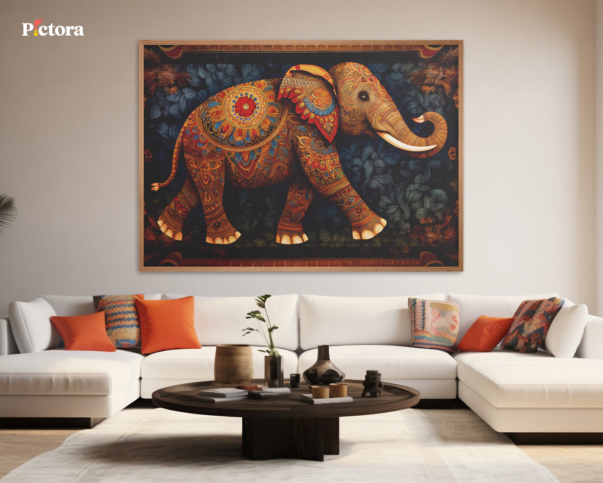Royal Elephant Canvas Painting (A017).