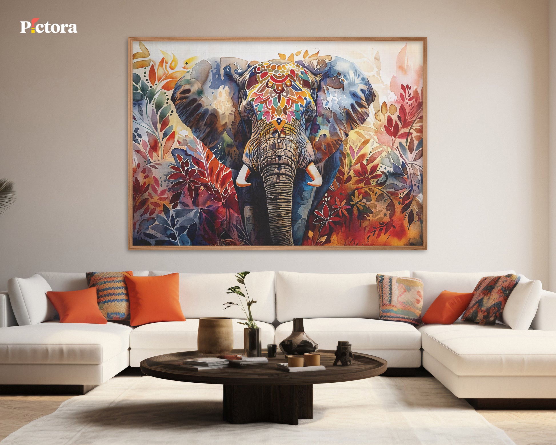Royal Elephant Canvas Painting (A019).