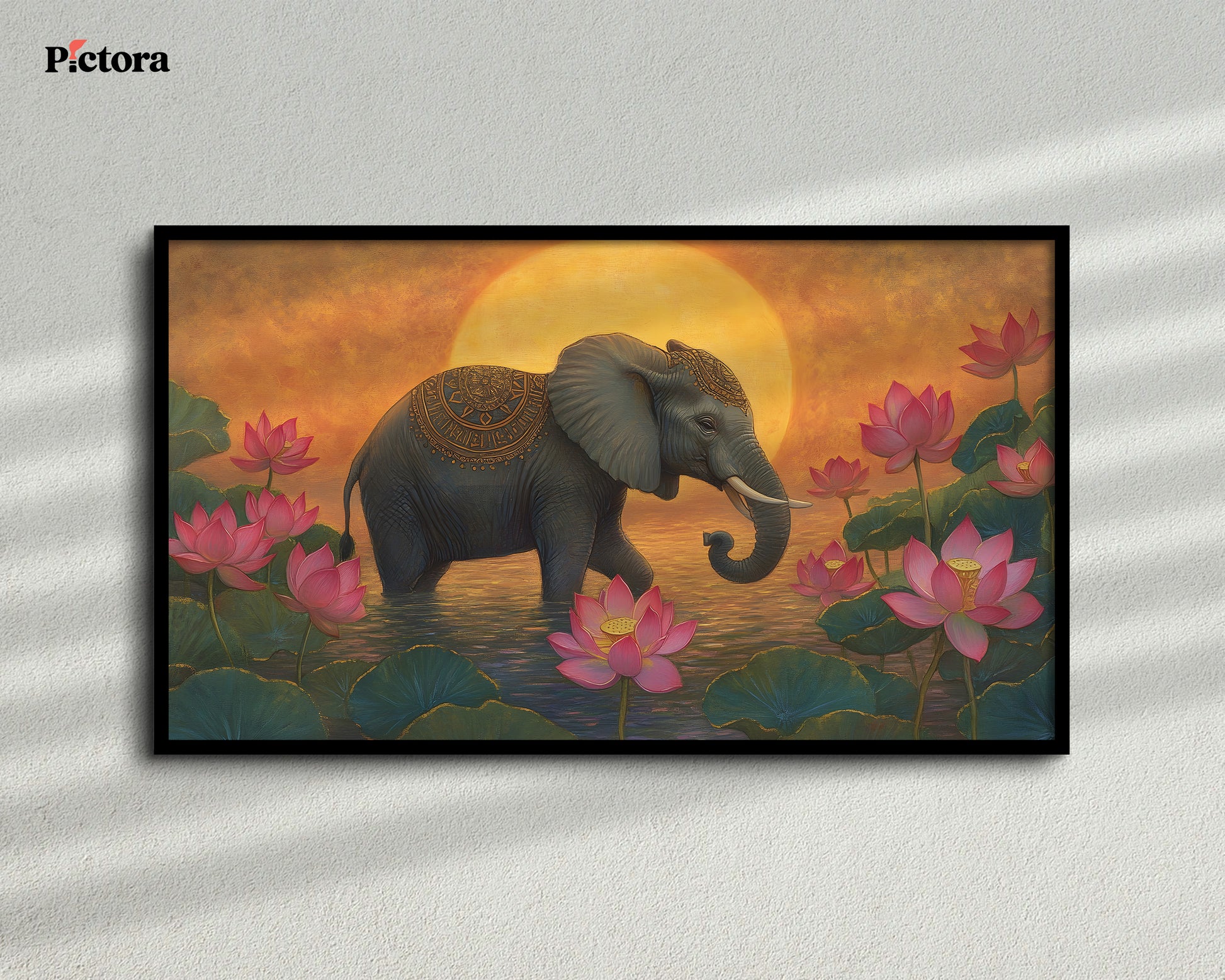 Royal Elephant Canvas Painting (A018).